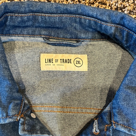 Line of Trade Montana Denim Trucker Jacket Dark Wash  2XL - Picture 2 of 7
